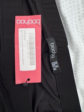 Boohoo Black High-Waist Flare Trousers